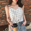 Casual sleeveless button down Chiffon  blouse top for women