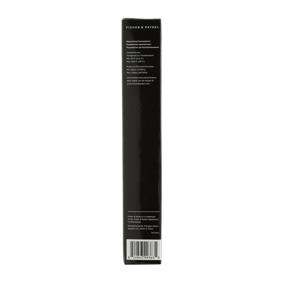Filtre à eau pour réfrigérateur Fisher & Paykel DCS 862288 WP FWC1