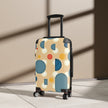 Retro Polka Dot Carry-On Suitcase — Midcentury Blue & Mustard Travel Luggage