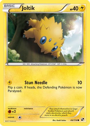 Joltik (44) 44/114 - Black and White Reverse Holofoil