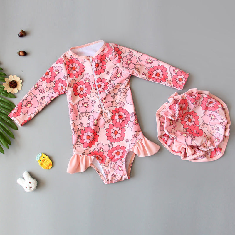 Girls Long Sleeve Sun Protection Swimsuit Jumpsuit | Kids Quick-Dry Swimwear Canada