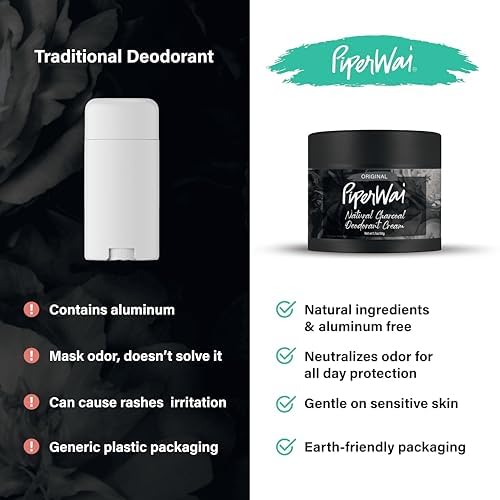 PiperWai - Activated Charcoal Deodorant - Jar (57g)