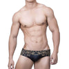 Men's Vintage Gold Foil Print Swim Briefs | Nylon Swimsuit Canada | M-XXL