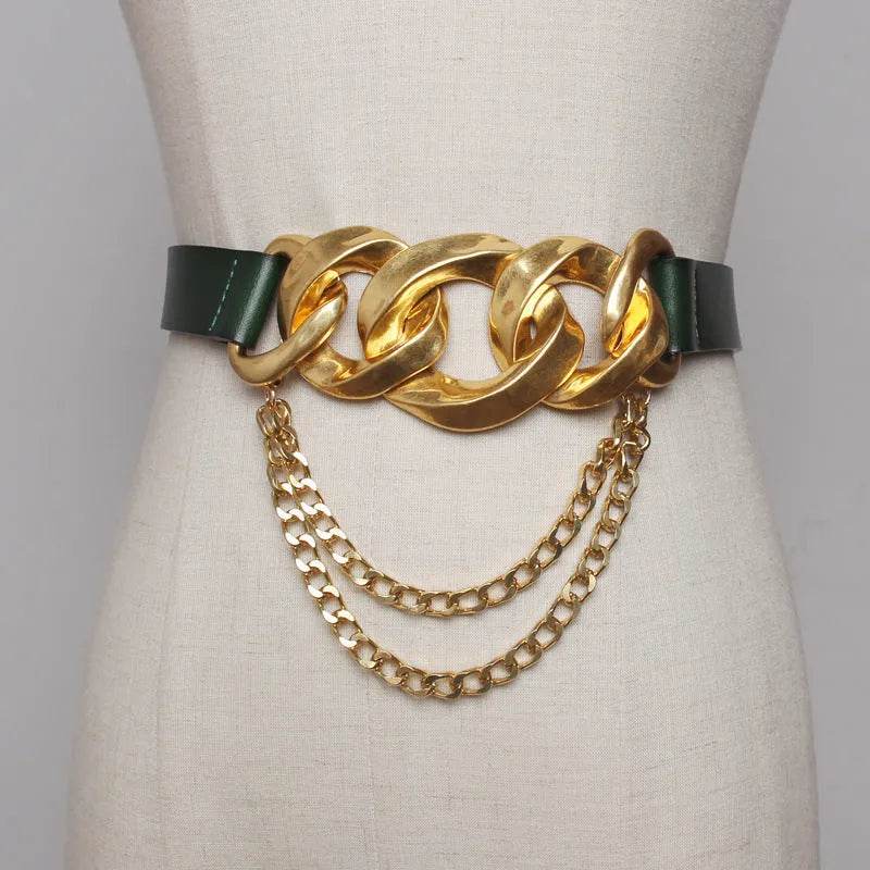 Street shot fashion metal chain link Waist Belt women