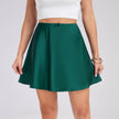 Boutique Mini Satin Skirt High Waist Elastic Solid Color flared skirt