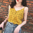 Casual sleeveless button down Chiffon  blouse top for women