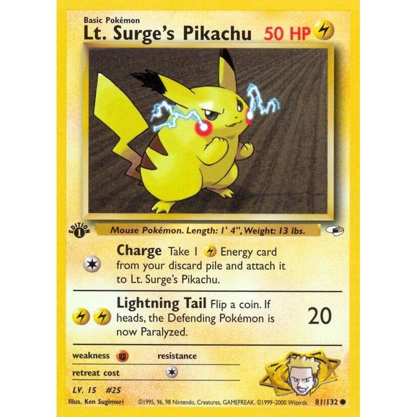 Lt. Surge's Pikachu (081/132) (G1)