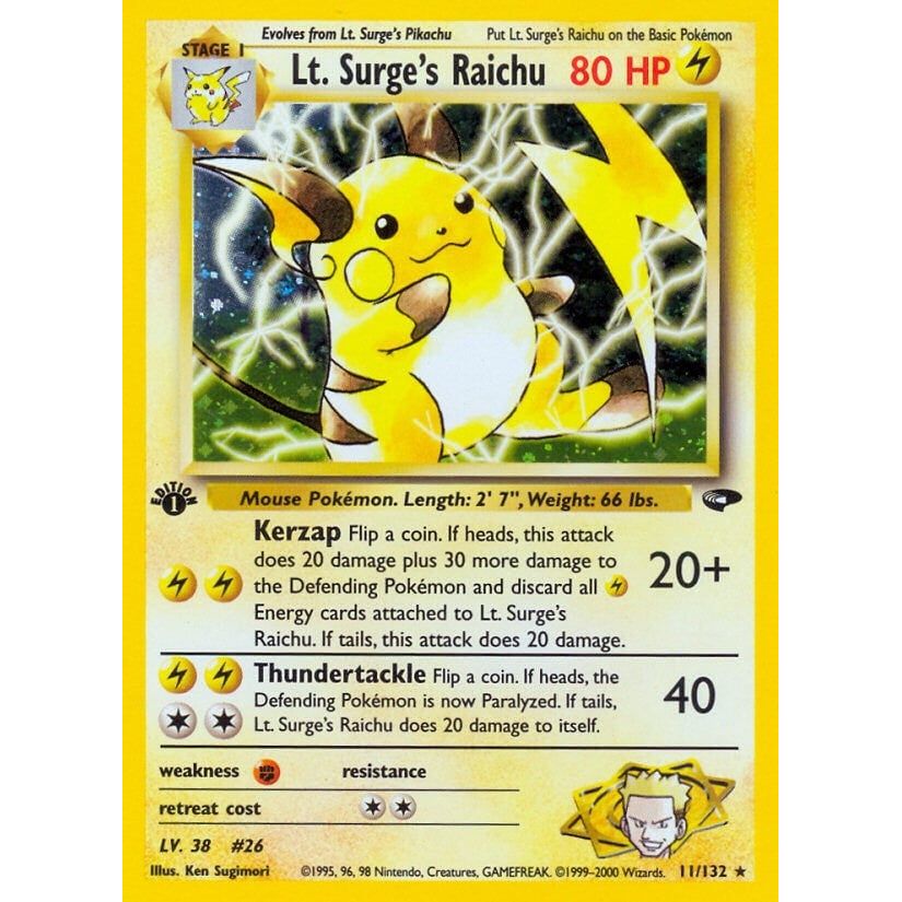 Lt. Surge's Raichu (011/132) (G2)
