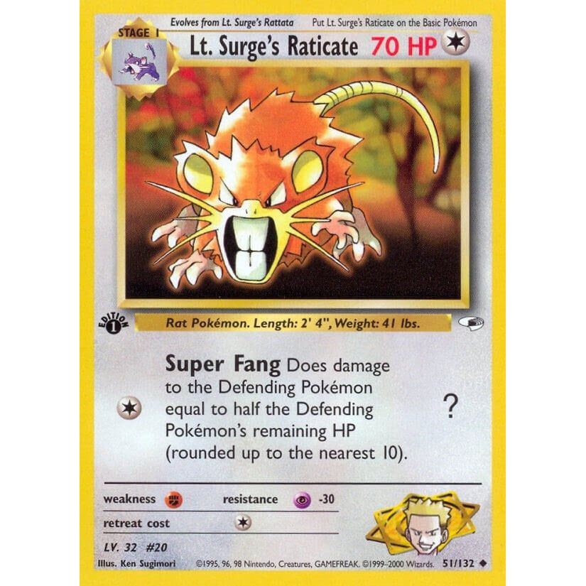 Lt. Surge's Raticate (051/132) (G1)