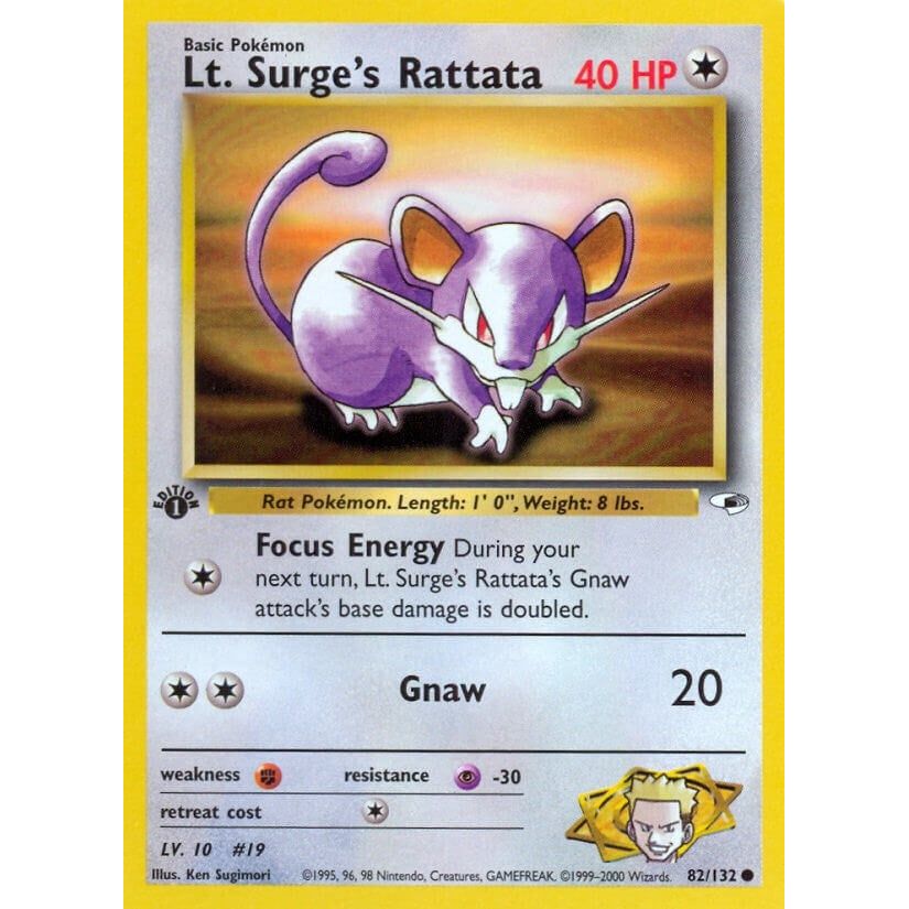 Lt. Surge's Rattata (082/132) (G1)