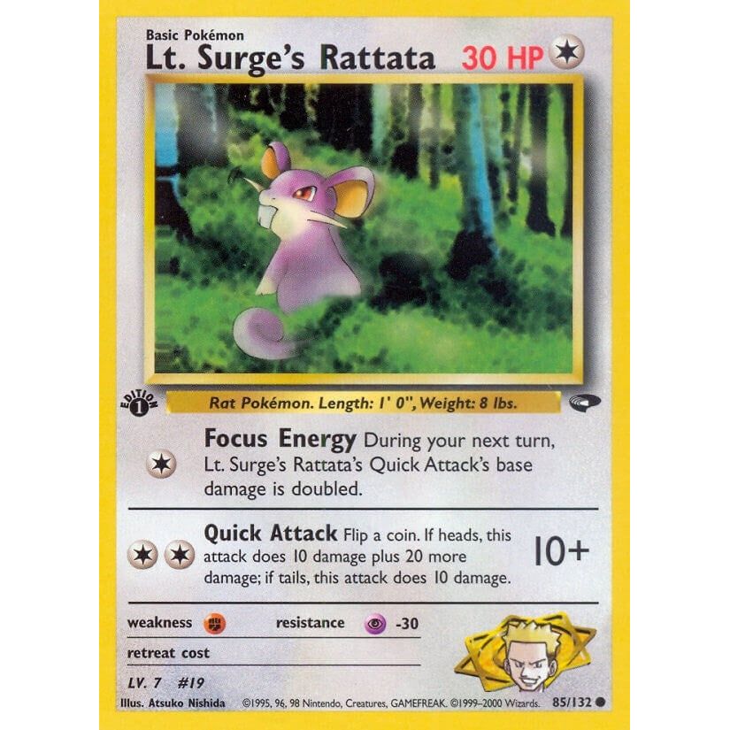 Lt. Surge's Rattata (085/132) (G2)