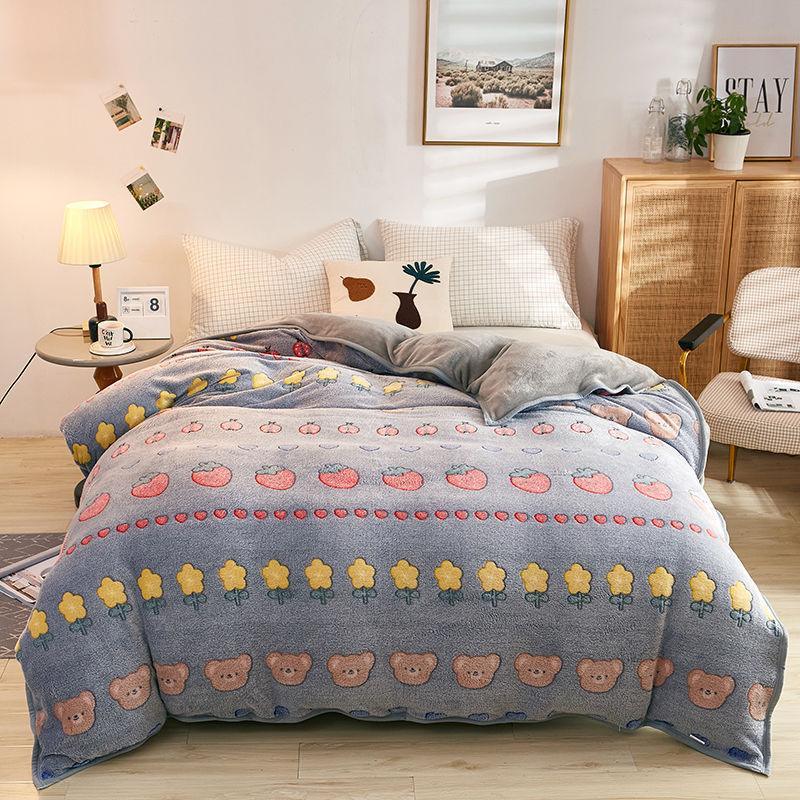 Plush Thick Snowflake Duvet Cover Single Piece Flannel