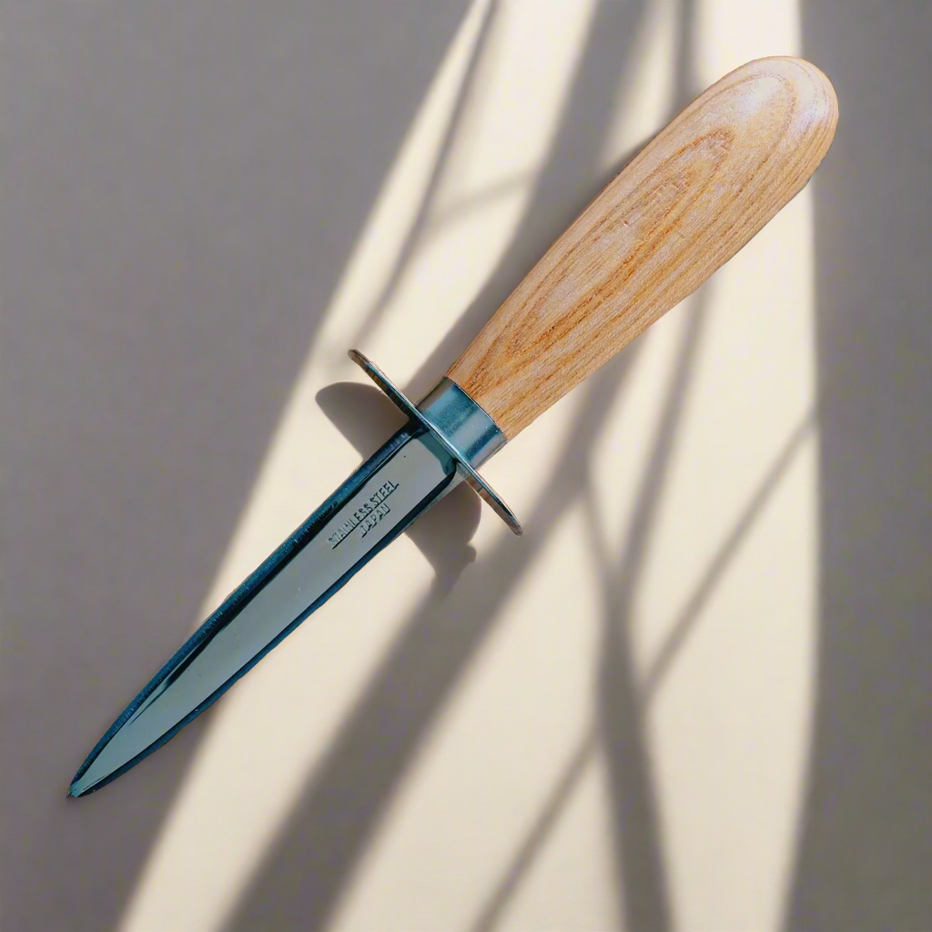 Ginza Steel | Couteau à huîtres en acier inoxydable avec manche en bois, 205 mm