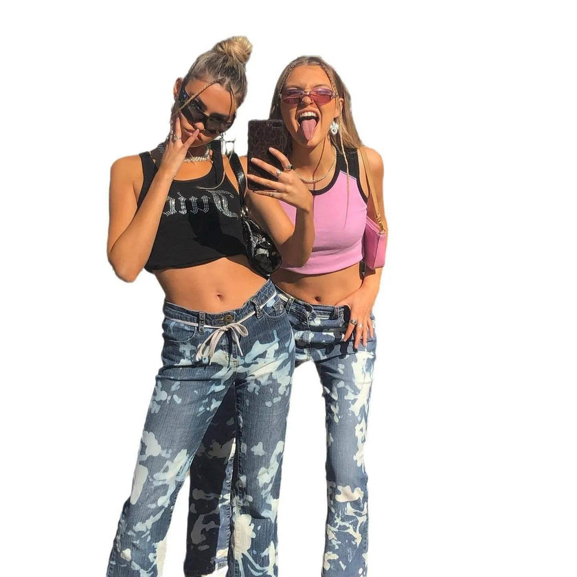 Slim Fit Slimming Versatile Personality Bootcut Jeans Pants women