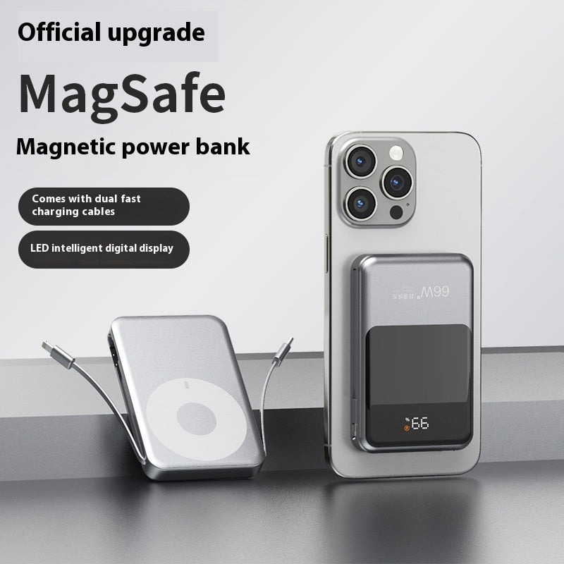 66W Magnetic Fast Charge Wireless Power Bank 10000mAh – Dark Gray & Khaki