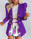 Women  Slim fitted Formal Fashion Short Skirt suit co ord skirt set for women