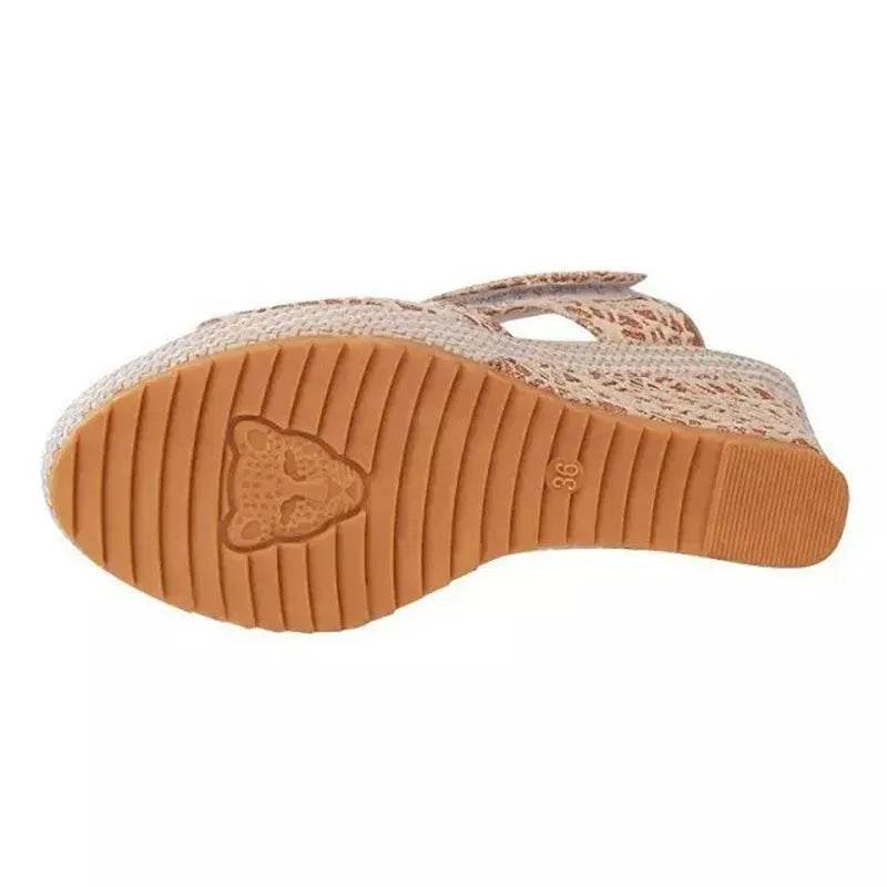 Platform High Wedge Sandals Plain Work sandals for women