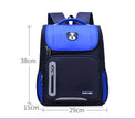 Kids Colour-Contrast Nylon School Backpack – Lightweight Children's Bag with Panda Patch (Blue, Red, Green)
