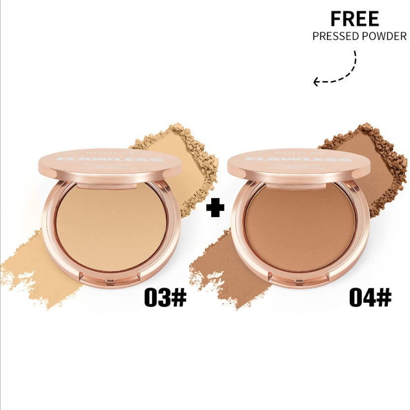 PHOFAY Matte Setting Pressed Powder – Flawless Finish Face Powder (8g, Multiple Sets)