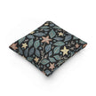 Floral Starleaf Pattern Woven Pillow | Botanical Night Leaves