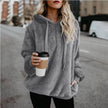 Women's Polerones Fleece Hoodie Pullover fall Winter Zipper Pocket Sweatshirt