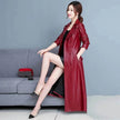 Slim fit Long Sleeve Leather Blazer Dress formal Winter dress