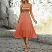 Casual Summer Dress Sleeveless Midi Boho Beach Dress Square Neck Flowy Sundress