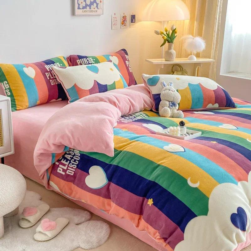 Fleece Sheets – Soft Milk Velvet Printed Bedding Sets for Winter
