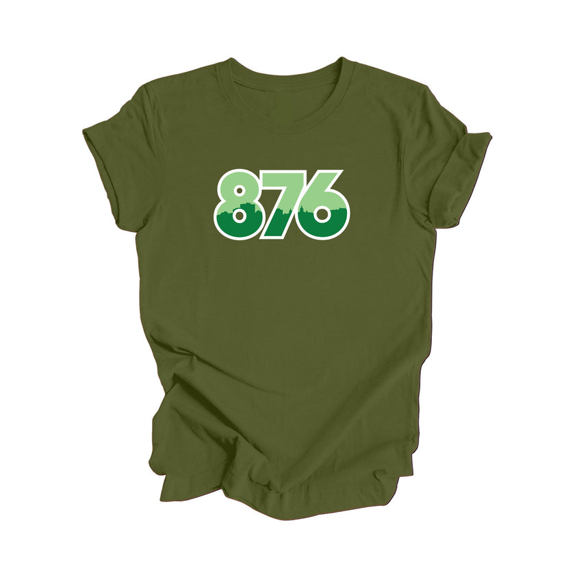 876 Kingston Jamaica Area Code City Skyline Gift - Unisex T-Shirt - Inspired X
