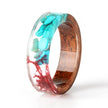 Handmade DIY romantic dry flower Real wood resin ring gold / silver paper inside ring women wedding party ring gifts for the lover