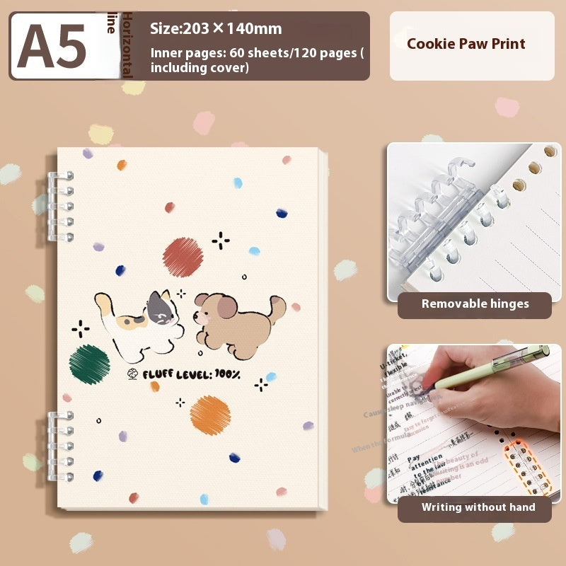 A5 Cute Loose-Leaf Notebook – Detachable Coil, Kawaii Cover Designs