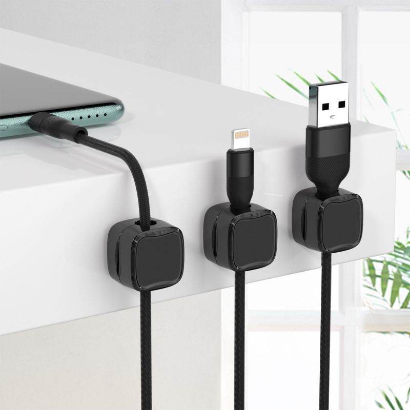 Magnetic Under Desk Cable Management Organizer – Wire & Cord Holder Clips