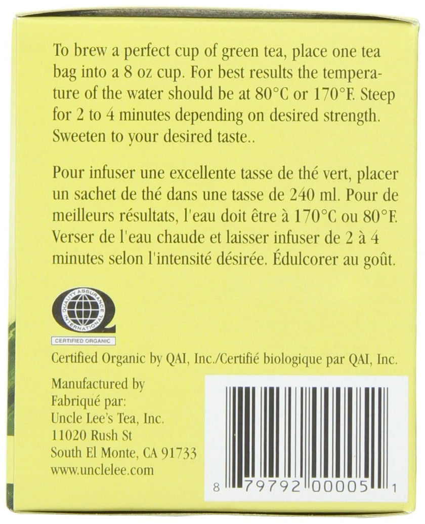 Uncle Lee's Tea - Imperial Organic Lemon Ginger Green (18bg)