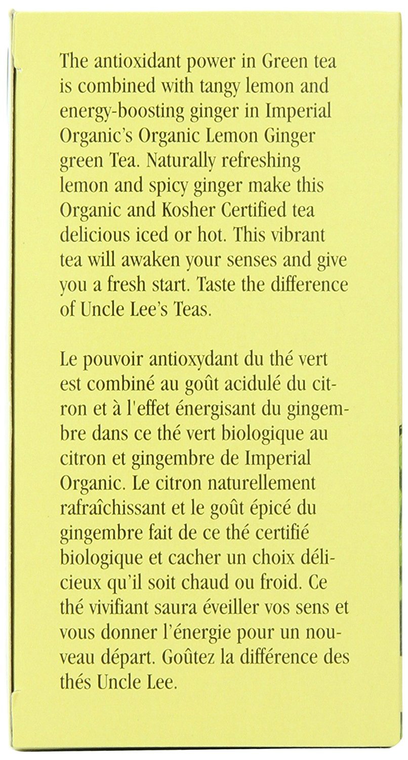 Uncle Lee's Tea - Imperial Organic Lemon Ginger Green (18bg)