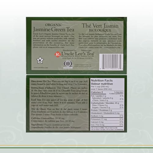 Uncle Lee's Tea - Organic Jasmine Green Tea (18bg)