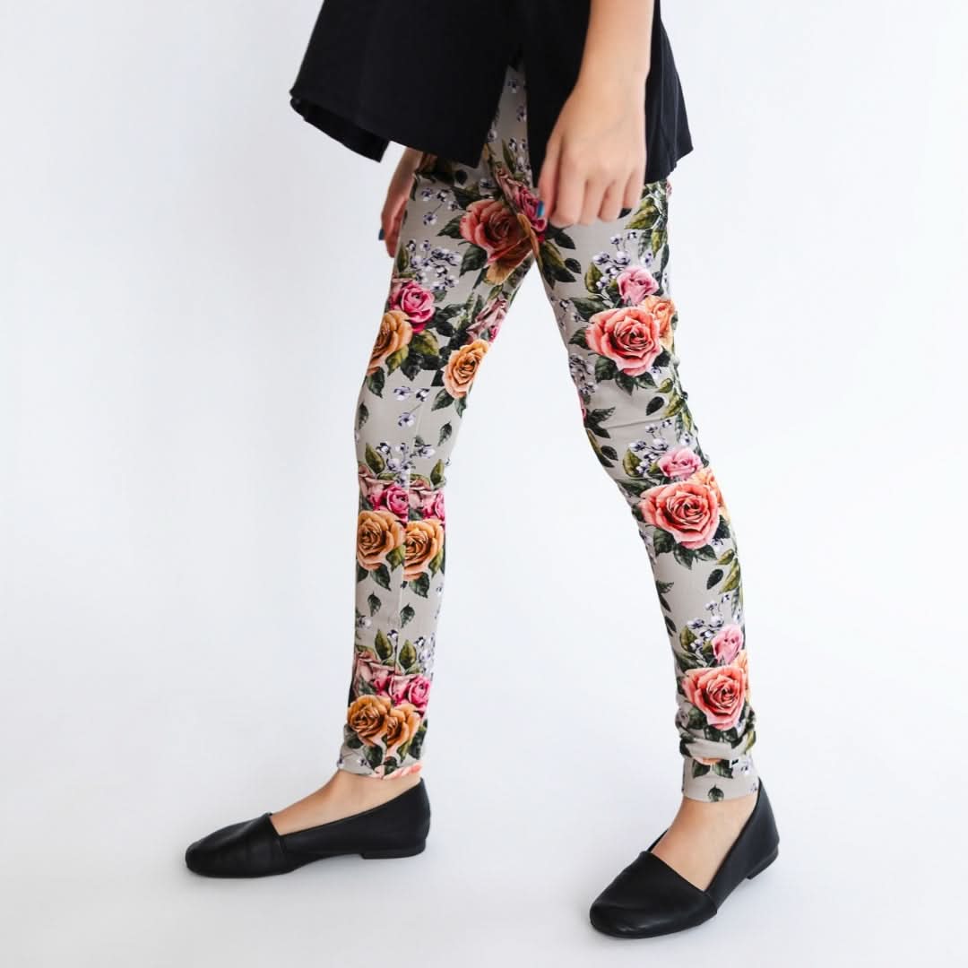 Youth Bamboo Leggings | Terracotta Rib