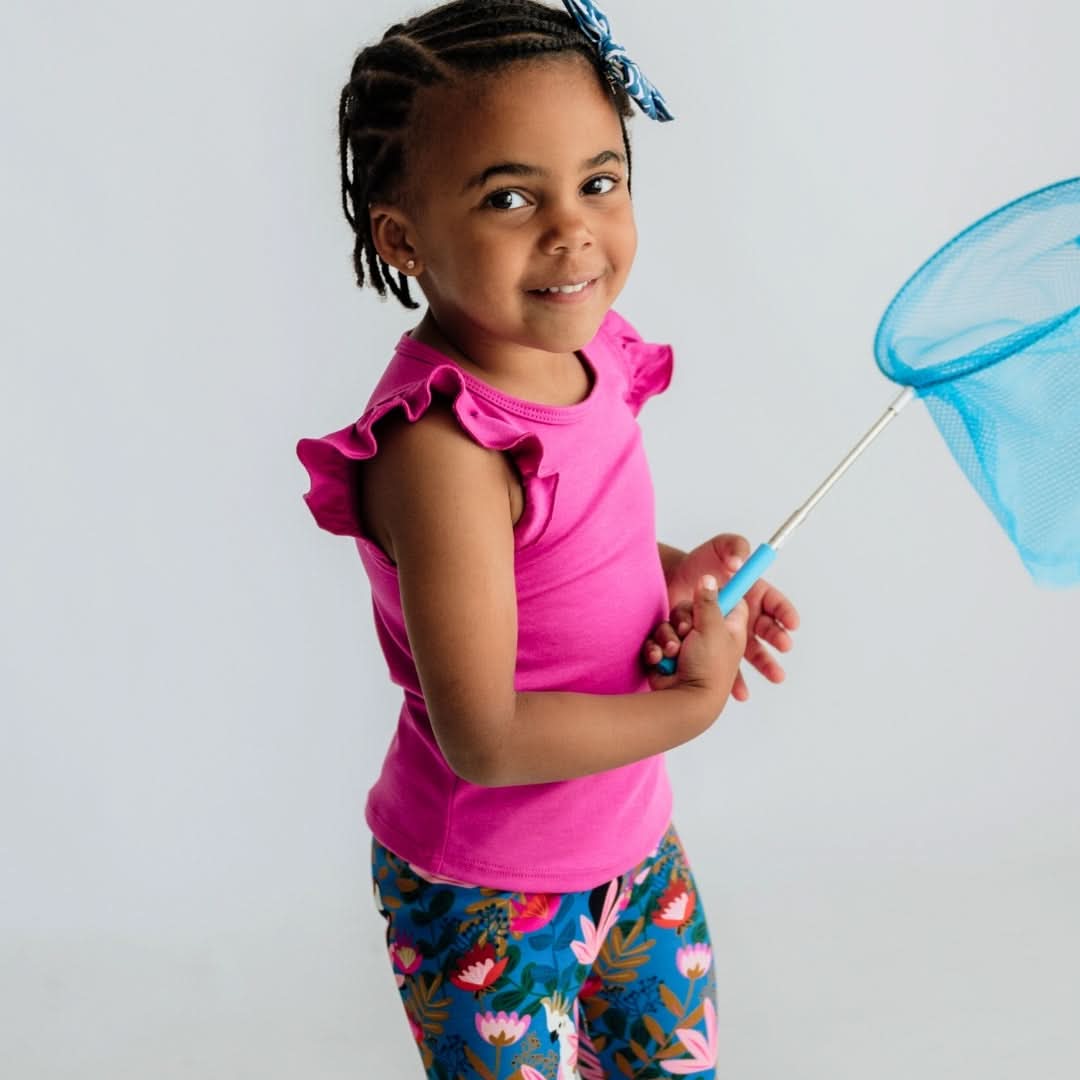 Baby/Kids' Bamboo Ruffle Shoulder | Powder Blue