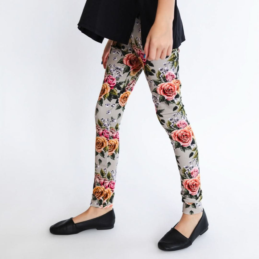 Youth Bamboo Leggings | Palm Fronds