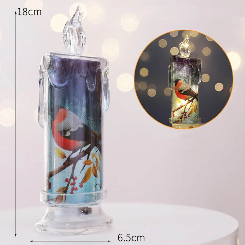 Christmas Transparent Electronic Flameless Candles Decorative Gifts