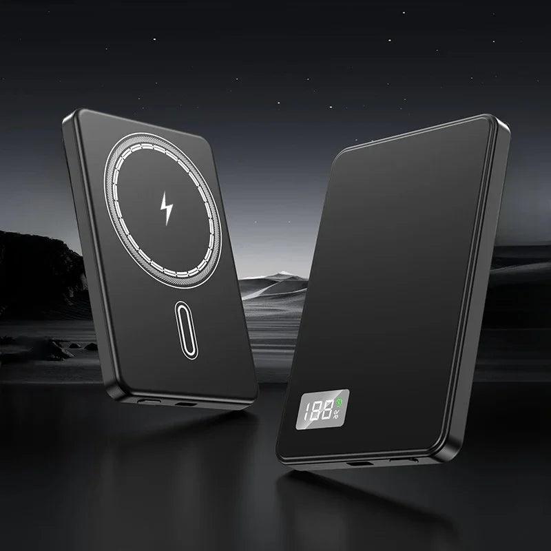 Ultra-thin Fast Charging Magnetic Power Bank With Built-in Cable
