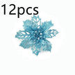 Glitter Artifical Christmas Flowers Christmas Tree Decorations For Home Fake Flowers Xmas Ornaments New Year Decor