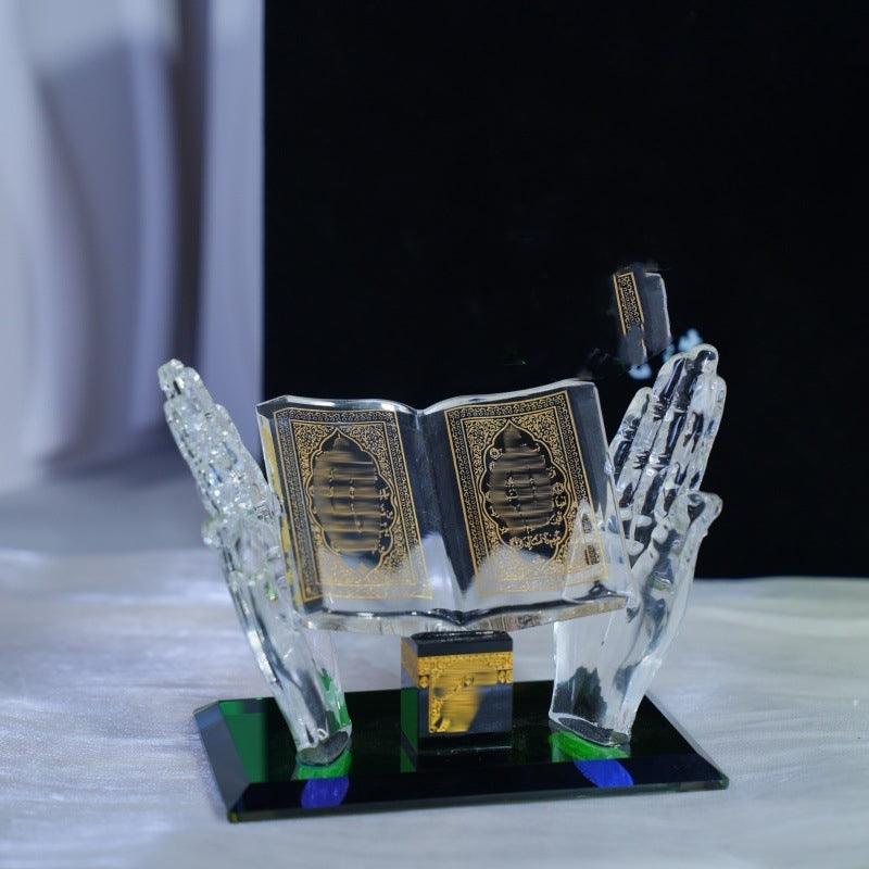 Hand Holding Book Exotic Gift Arabic Architecture Car Crystal Ornaments
