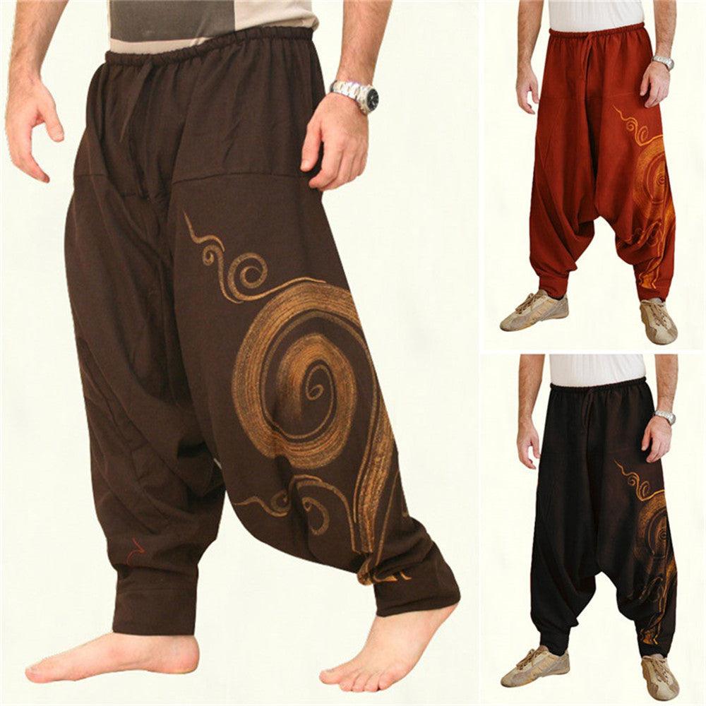 Men's Loose Fit Cotton Blend Trousers
