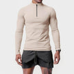 Men Quick Drying Long Sleeve Half Zip Activewear Muscle Fitted shirt Workout Gym T-shirt Top