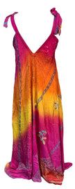 KERRI  PRC7236 Avatar Pure Silk Maxi Dress with Belt