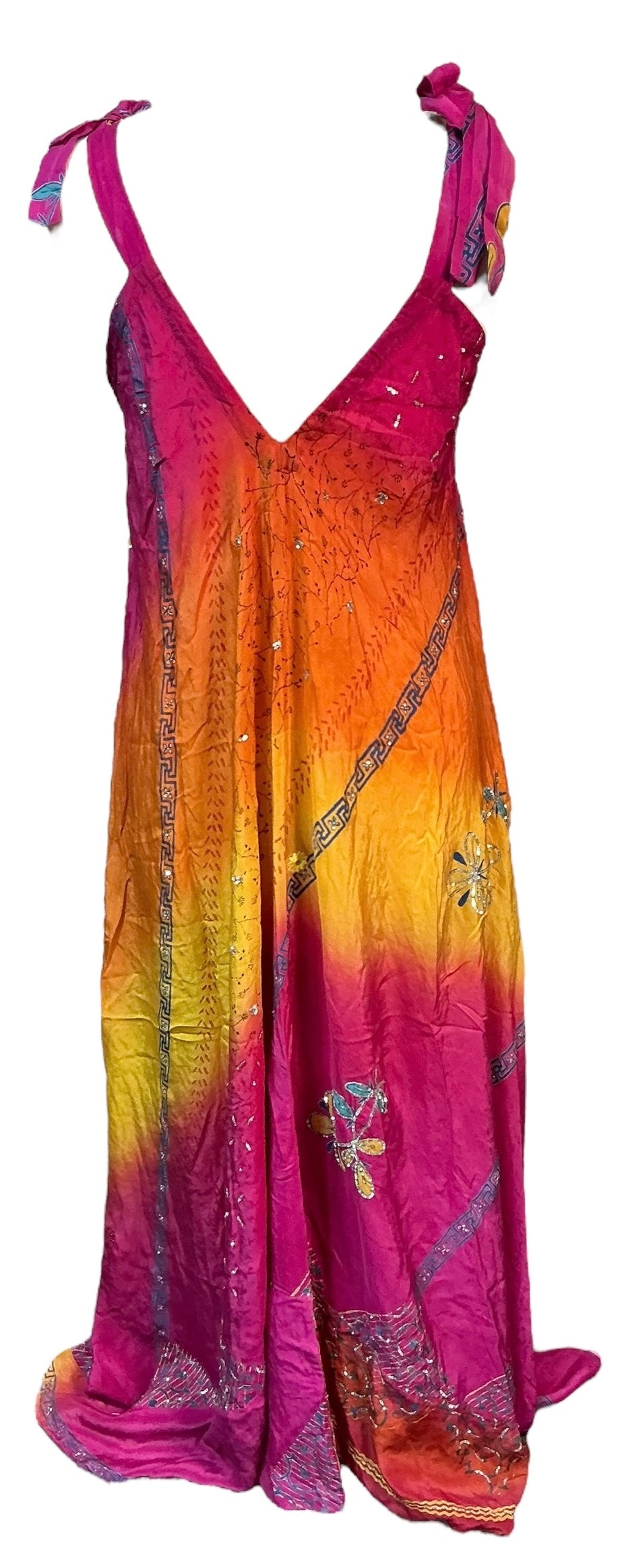 KERRI  PRC7236 Avatar Pure Silk Maxi Dress with Belt