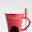 Mini Fondue Mug Set – Personal Ceramic Chocolate & Cheese Melting Pot with Fork (Beige, Coffee & Red)