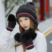 Women Cozy Knit Fleece-Feel Beanie With Ear Flaps Winter Hat Perfect For Skiing & Outdoor Activities
