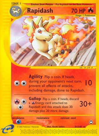 Rapidash/147 - Aquapolis Reverse Holofoil