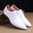 Men's Slip-On Business Casual Leather Dress Shoes – Black, Blue & Red | Canada & USA